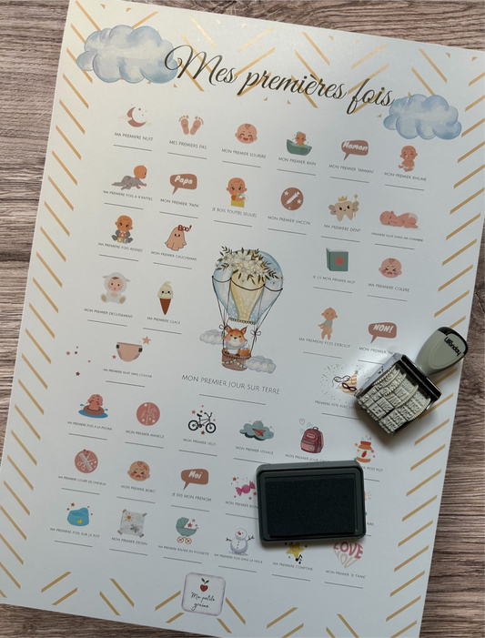 Affiche à dater « Mes premières fois » avec tampon