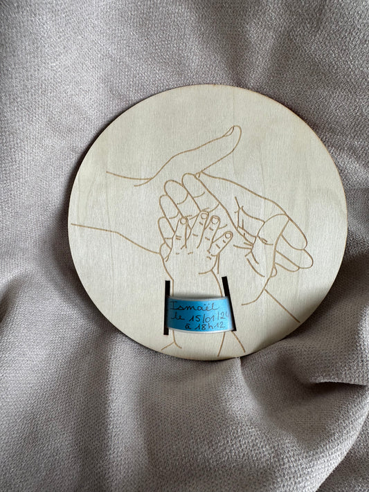 Cercle bois « bracelet de naissance »